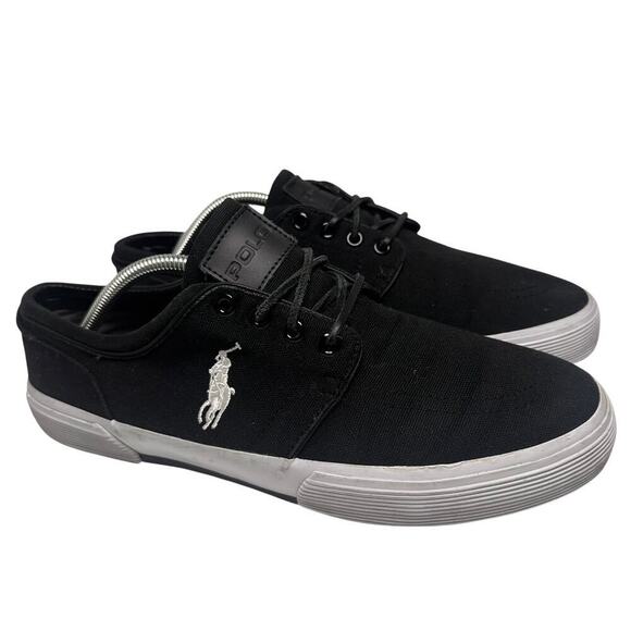 Polo Ralph Lauren Men's Classic Faxon Black Canvas Sneaker Sz 10 D Preppy Retro - Picture 9 of 16